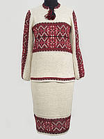 Костюм жіночий в'язаний Влада червона горизонтальна