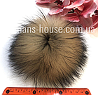 Хутряний бубон (помпон) з єнота Фінського 16-18 см., фото 2