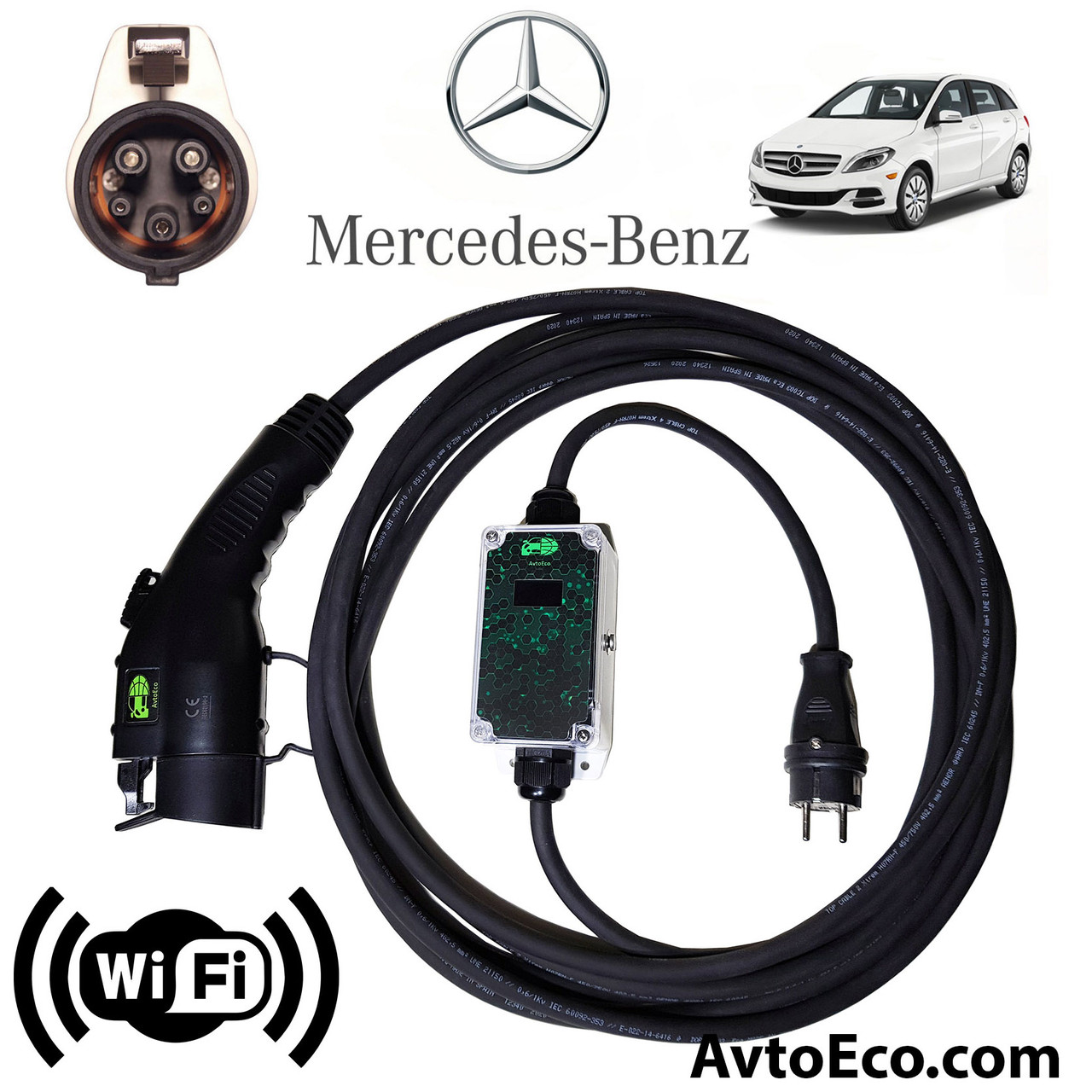 Зарядний пристрій для електромобіля Mercedes-Benz B-class Electric Drive AutoEco J1772-16A-Wi-Fi