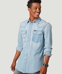 Сорочка джинсова Wrangler- Rip Away Bleach (XXL)