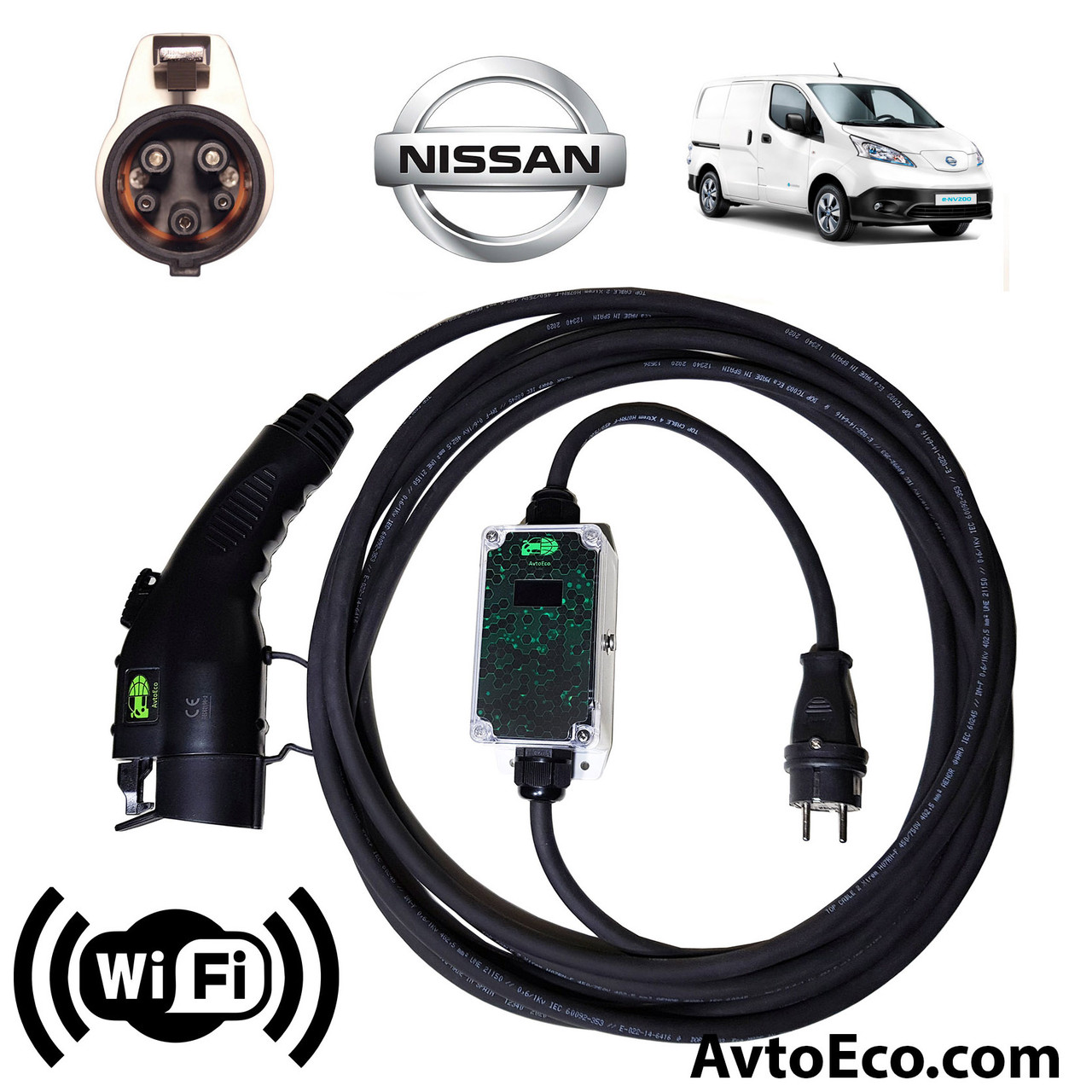 Зарядний пристрій для електромобіля Nissan NV200 SE Van AutoEco J1772-16A-Wi-Fi, фото 1