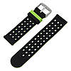 Подвійний ремінець з перфорацією для годинника Motorola Moto 360 2nd gen (46 mm) - Black&Green, фото 6
