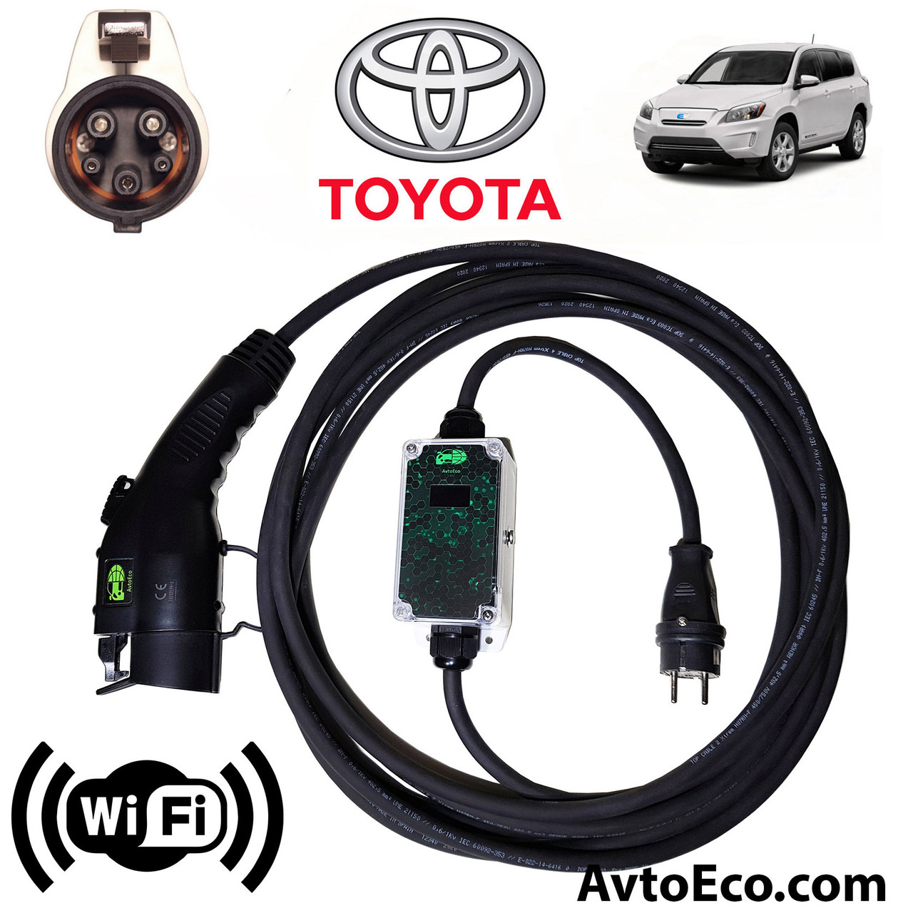 Зарядний пристрій для електромобіля Toyota RAV4 EV AutoEco J1772-16A-Wi-Fi