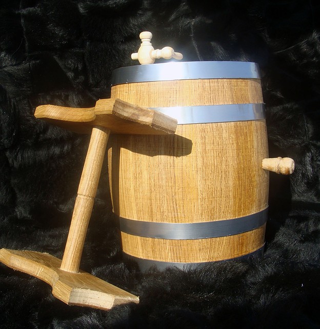 Дубовая бочка 10л для вина, коньяка, виски (нержавейка) - фото 3 - id-p14675466