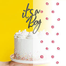 Топер фігурка на торт дзеркальний двосторонній Manific Decor "It`s a Boy"
