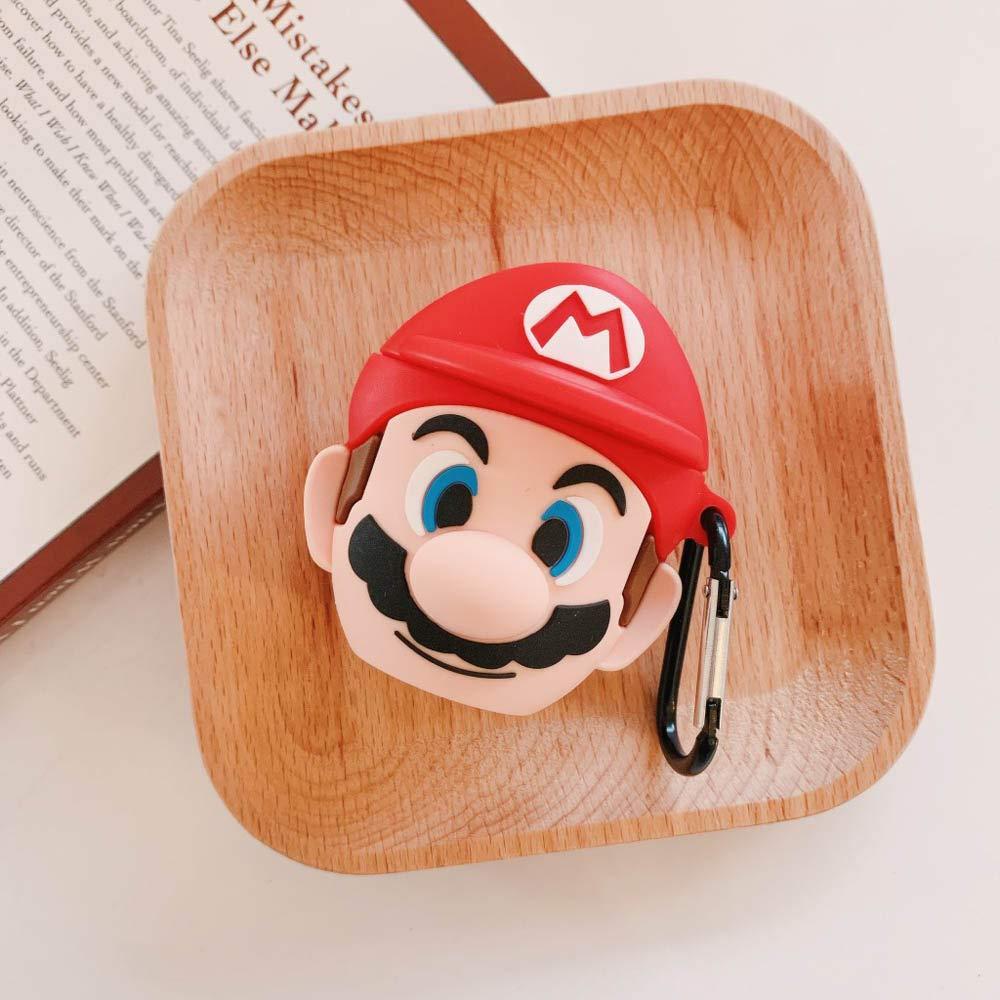 Силіконовий чохол Alitek для навушників Apple AirPods 1 / 2 Super Mario + карабін