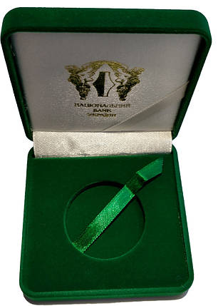 Футляр для монет НБУ 2 гривні золото зелений, фото 1