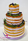 Весільний торт "Naked cake" з лавандою, фото 3