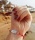 Червона нитка зі сріблом Іменний браслет на руку з гравіюванням за індивідуальним замовленням, фото 2