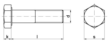 Чертеж болта М20 ГОСТ 7798-70, ГОСТ 7805-70, DIN 933, DIN 931