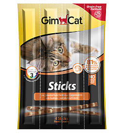 Колбаски с лососем и гребешками GimCat Sticks для кошек 4 шт.