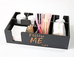 Барний органайзер для кафе та ресторану для серветок, трубочок, зубочисток, солі, перцю