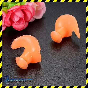 Беруші для плавання силіконові Silenta Swim Pro, жовтогарячий колір. Акція!