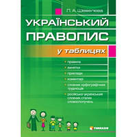 Український правопис у таблицях. Шевелева Л.А. Надано гриф МОН України.