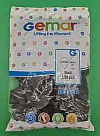 Надувні кулі пастель чорний 10" (25 см) Gemar 100 шт (1 пач.)