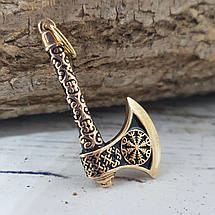 Сокира з Шоломом жаху, кулон, підвіс, оберіг, амулет, фото 2