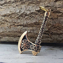 Сокира з Шоломом жаху, кулон, підвіс, оберіг, амулет, фото 4