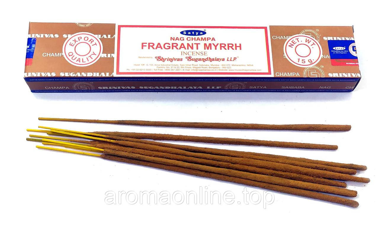Аромапалочки Fragrant Myrrh "Аромат Мірри", Satya, Індія, фото 1