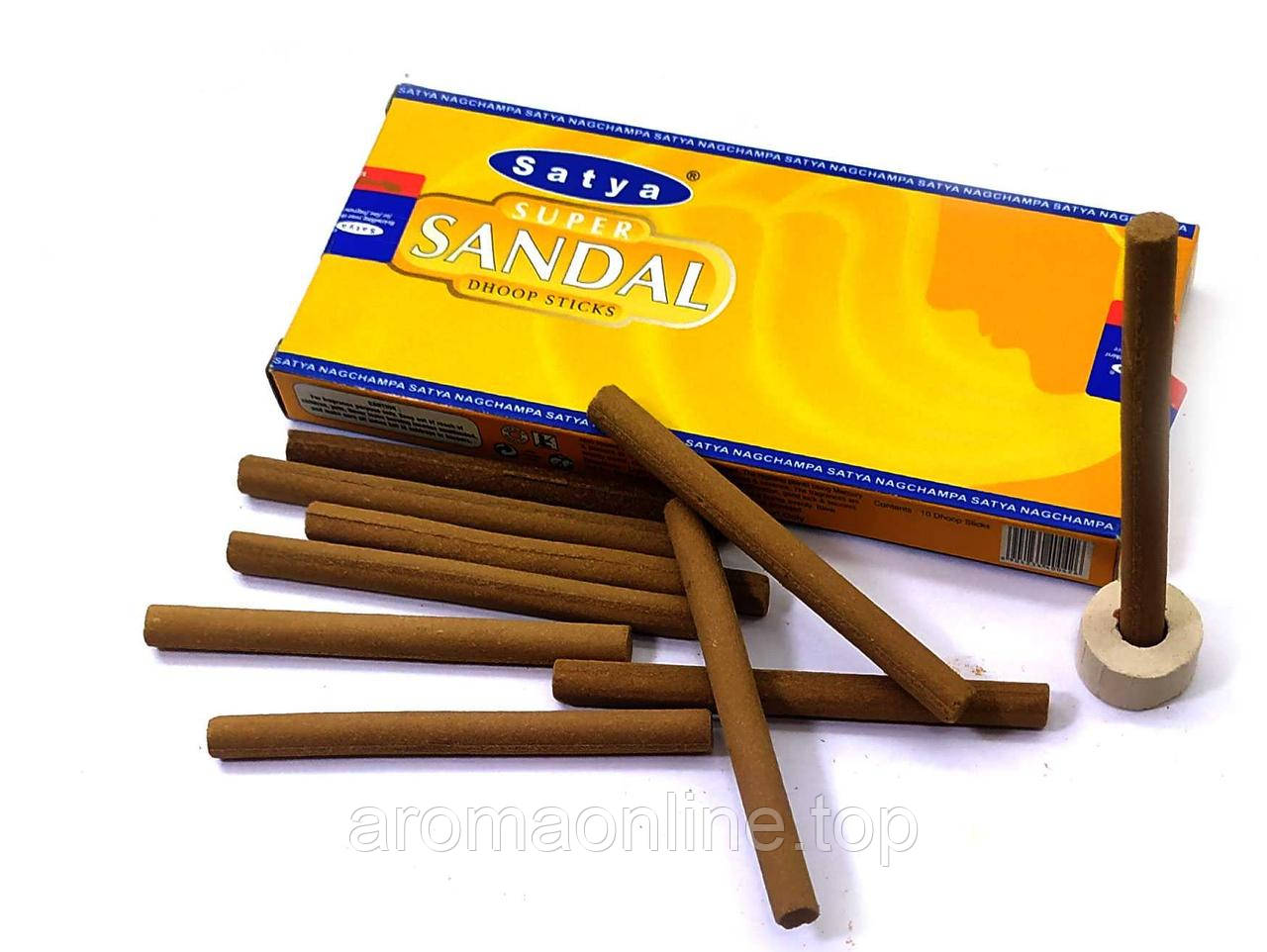 Аромапалочки Super Sandal dhoop "Супер Сандал", Satya, безосновное пахощі, фото 1