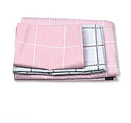 Постільна білизна Королева Ночі (Бязь) | Полуторний комплект | 50х70 | Рожевий в клітку, фото 2