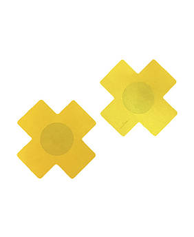 Наклейки для грудей Sunspice Наклейки - Хрестик - жовтий