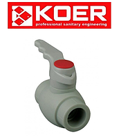 Кран шаровой (ручка) для горячей воды d32 KOER PPR K0177.PRO