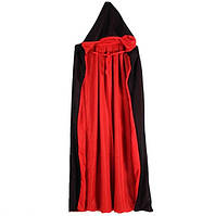 Плащ-накидка Вампіра з капюшоном на Хеллоуїн двосторонній Червоний/Чорний THINKTHENDO 140 см One Size