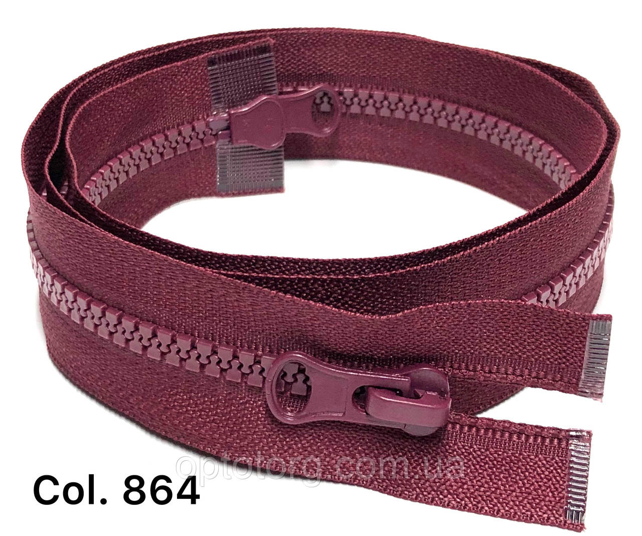 Блискавка 5 тракторна Бордовий 60см разьемная на два бігунка