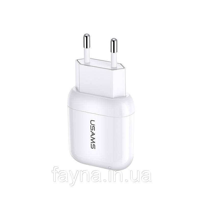 Адаптер мережевий USAMS Single USB Travel Charger T19 US-CC078 |1USB, 2.4 A|