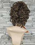 Перука каштанова коричнева мелірування коротка стрижка жіноча для жінок для щоденної носки Hivision 1560A-RM73, фото 2