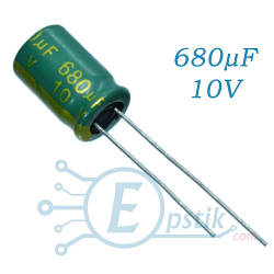 Конденсатор 680uF 10V (6*12) 105°C Low ESR