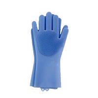 Перчатка для мойки посуды Gloves for washing dishes | Силиконовые перчатки для мытья и чистки Blue