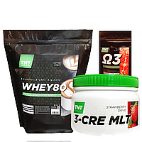 Комплект для набирання маси: 2 кг Whey Протеїн Poland, 80% coffi + Креатин + кардіопротектор у Подарунок!