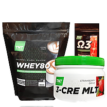 Комплект для набору маси: 2 кг Протеїн Whey Poland, 80% coffi + Креатин + Кардіопротектор у Подарунок!