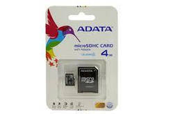 Карта пам'яті ADATA 4 Gb + Адаптер Class 4