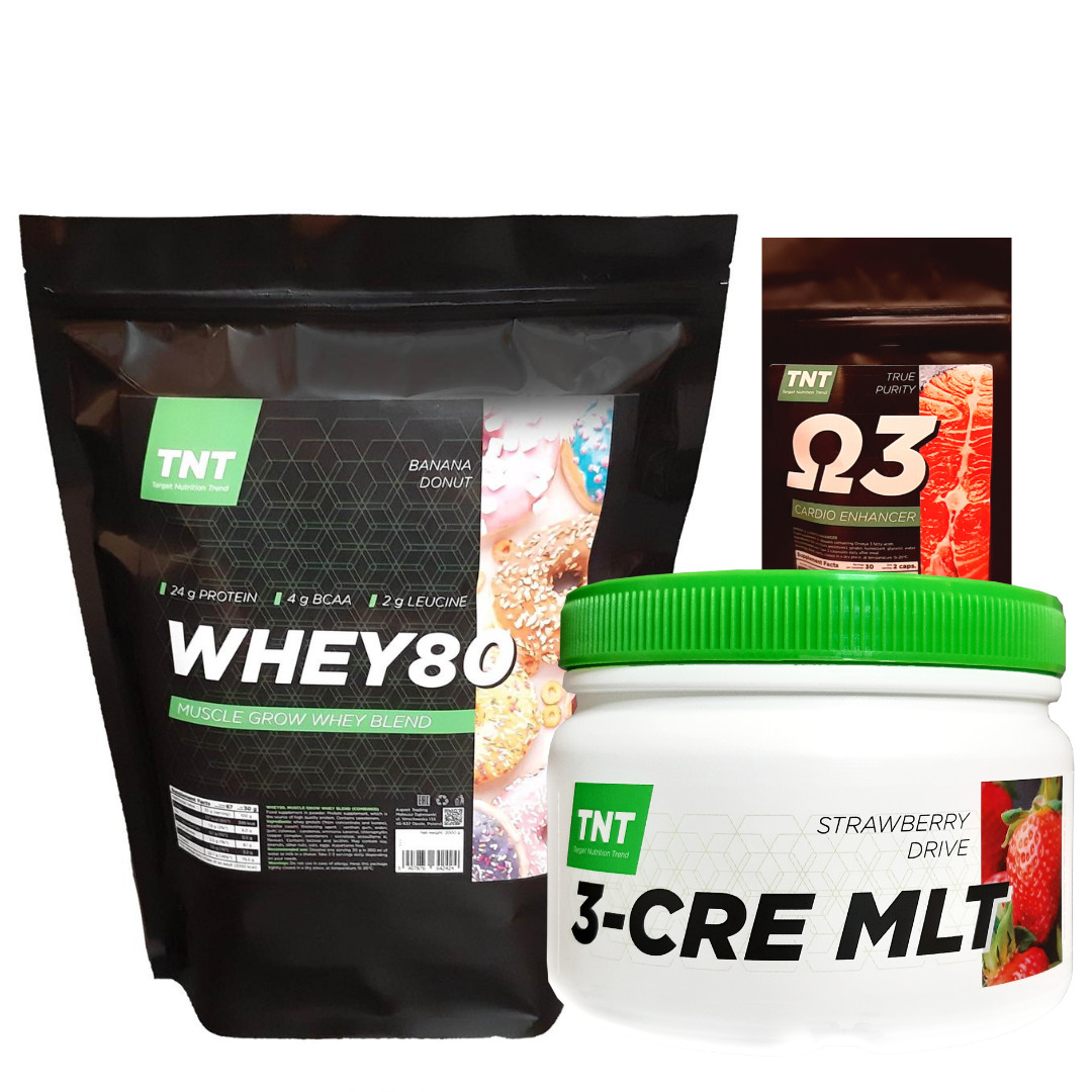 Power MASS Комплекс: 2 кг Протеїн Whey Poland, 80% Банан + Креатин + Кардіопротектор у Подарунок!
