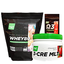 Power MASS Комплекс: 2 кг Протеїн Whey Poland, 80% Банан + Креатин + Кардіопротектор у Подарунок!