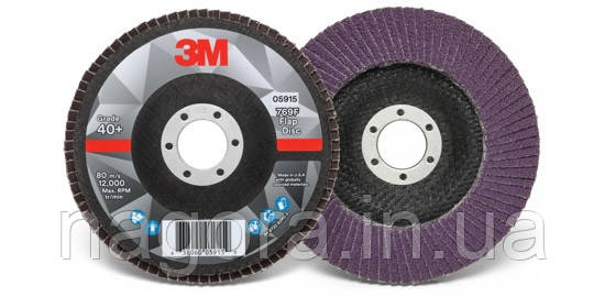 Пелюстковий шліфувальний круг 3M™ 769F ø125мм*22мм 40+ конічний (3M™ SILVER)