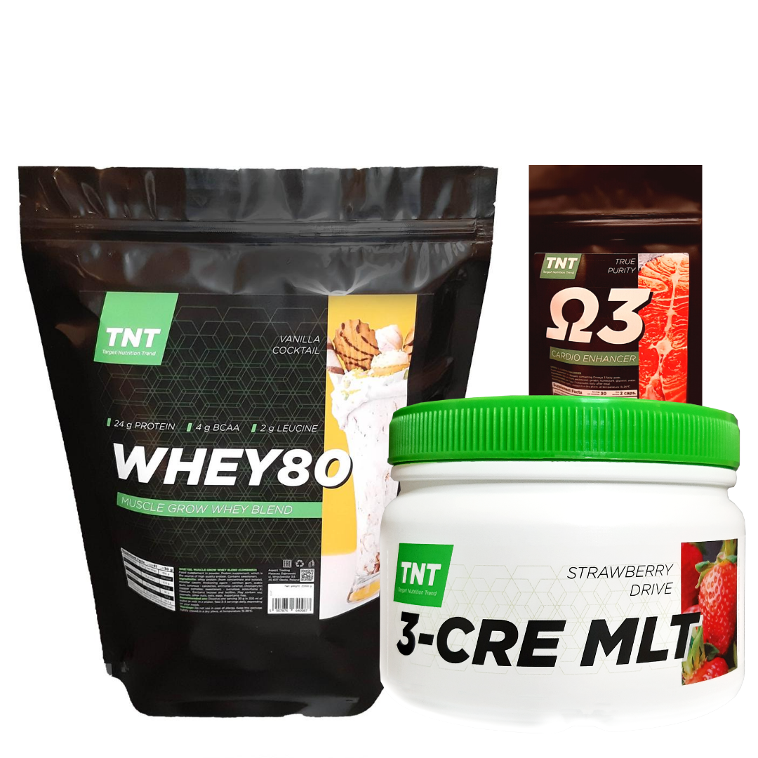 Купити MASS Комплекс: 2 кг Whey Protein Poland, 80% Ваніль + Креатин + Кардіопротектор у Подарунок!