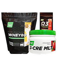 Купити MASS Комплекс: 2 кг Whey Protein Poland, 80% Ваніль + Креатин + Кардіопротектор у Подарунок!
