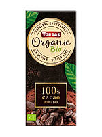 Шоколад черный без глютена Organic Bio 100% cacao negro dark Torras 100 г Испания