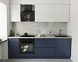 Кухня без ручок з фасадами з пластику на основі МДФ довільної конфігурації. На фото - 2,4 м (пряма кухня), фото 2