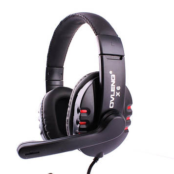 Ігрові навушники OVLENG X6 (2х3.5 mm) Black&Red