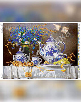 Схема для вишивання бісером — Гжель