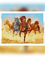 Схема для вышивки бисером - Бегущие лошади