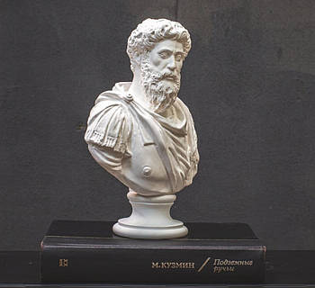 Гіпсовий бюст-скульптура Марк Аврелій (білий) 24,5 см