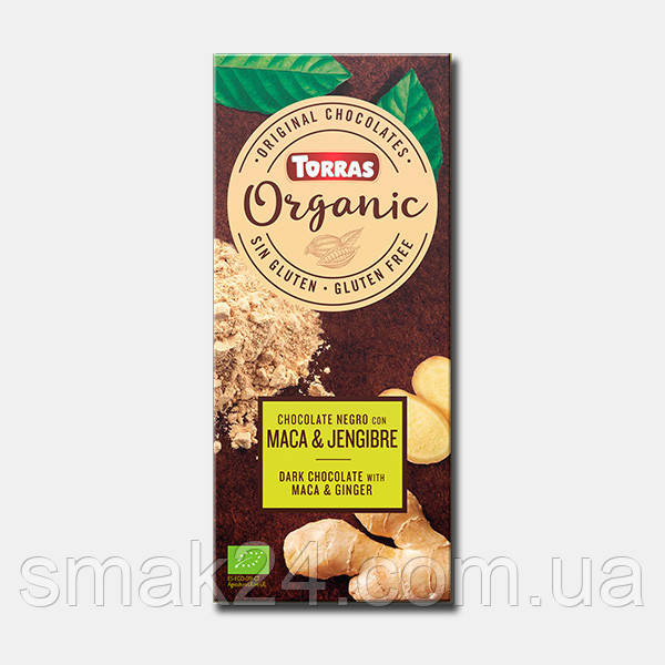 Шоколад чорний без глютену Organic з "Імбир & Мака" Maca&Jengibre Torras 100 г Іспанія