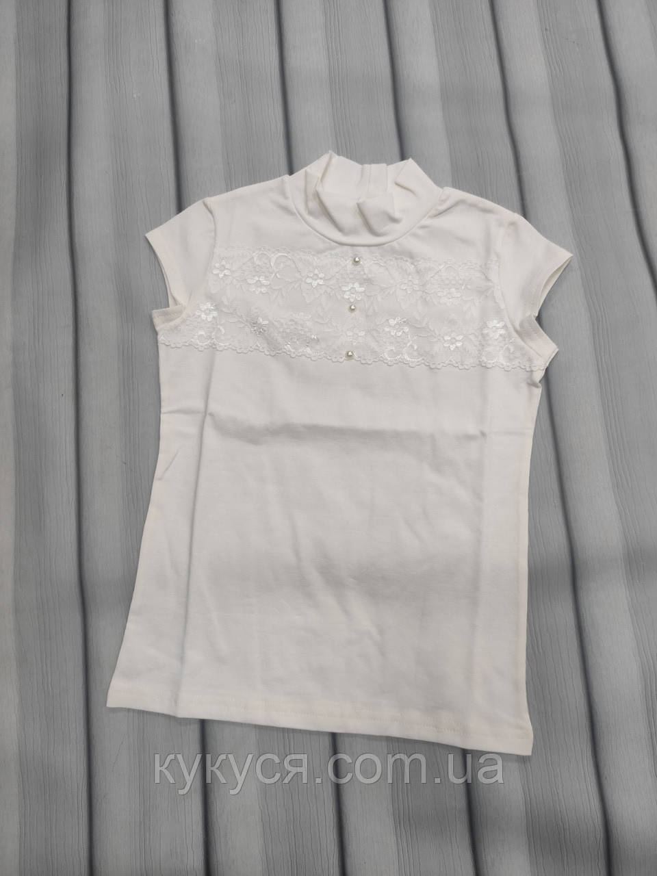 Блузка з коротким рукавом на перше вересня