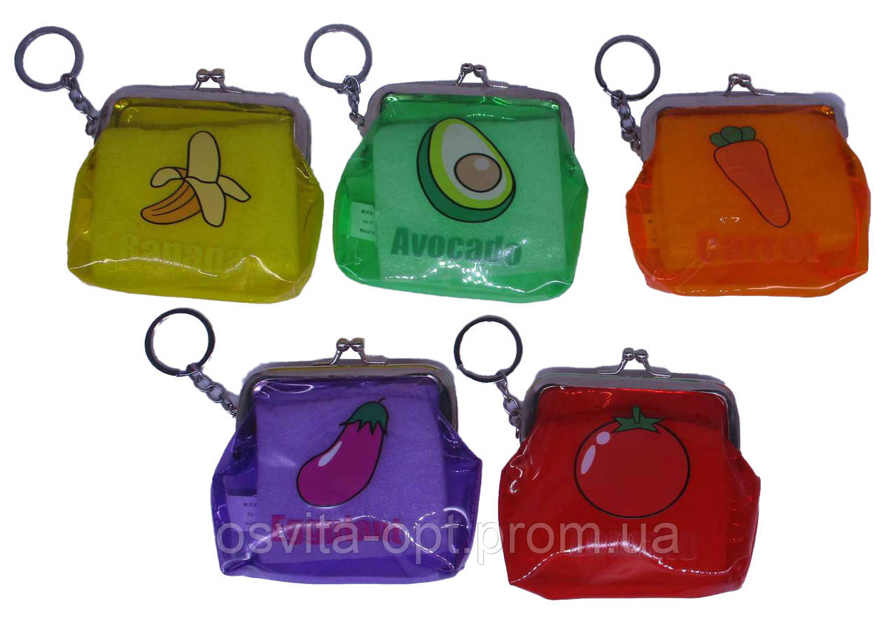 Брелок-гаманець прозорий."Фрукти" 11*11см 903, фото 1