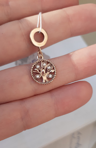 Срібний шарм Дерево життя позолота, фото 1